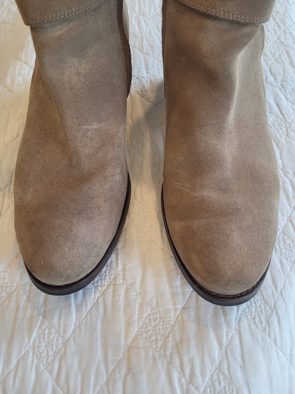 NWOT Paul Green 'Juno' Suede Ankle Bootie in Taupe with Buckle & Stacked Heel - Picture 3 of 12